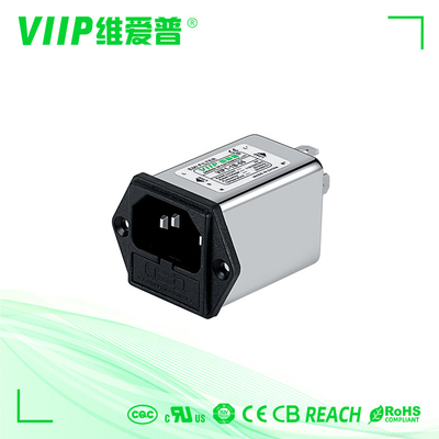 IEC 110V/250VAC เครื่องกรองเข้าพลังงานความอ่อนแอสูง ความถี่ศูนย์กลางชื่อเสียง 150KHZ-30MHZ