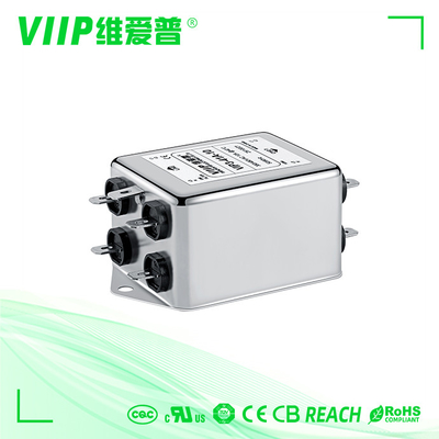 1A-200A 250 / 440VAC การเชื่อมต่อด้วยสกรู ตัวกรองสัญญาณรบกวนสายไฟ 3 เฟส Low Pass EMC