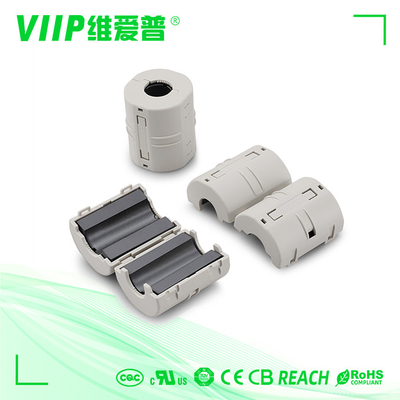 คลิปทรงกระบอก VIIP บนแกนแหวนเฟอร์ไรท์สำหรับ 3mm Dia Cable